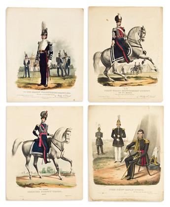 (MILITARY.) William H. Huddy & Peter S. Duval. Group of 20 lithographed plates from the U.S. Military Magazine.